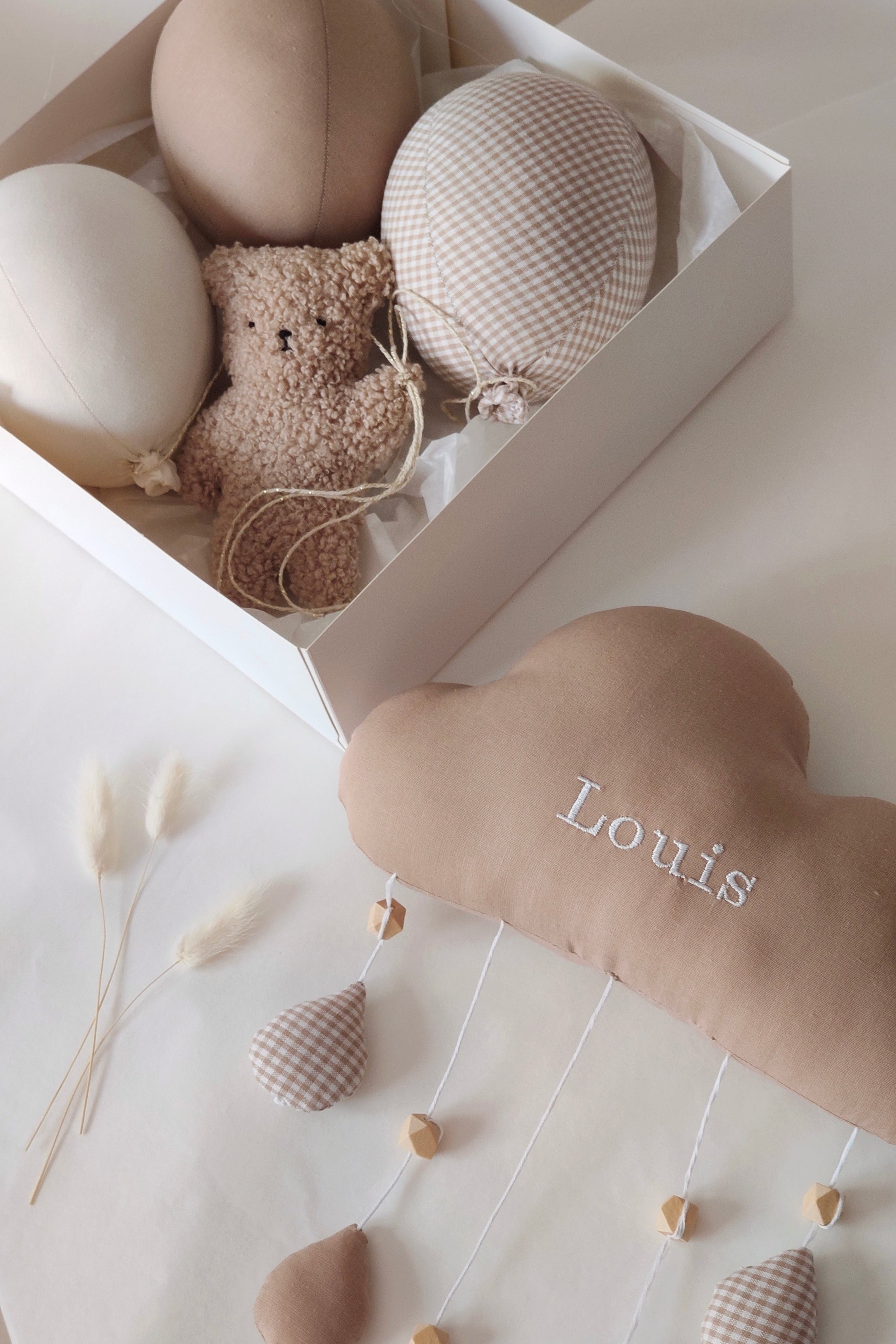 Nounours & ballons - Vichy Beige