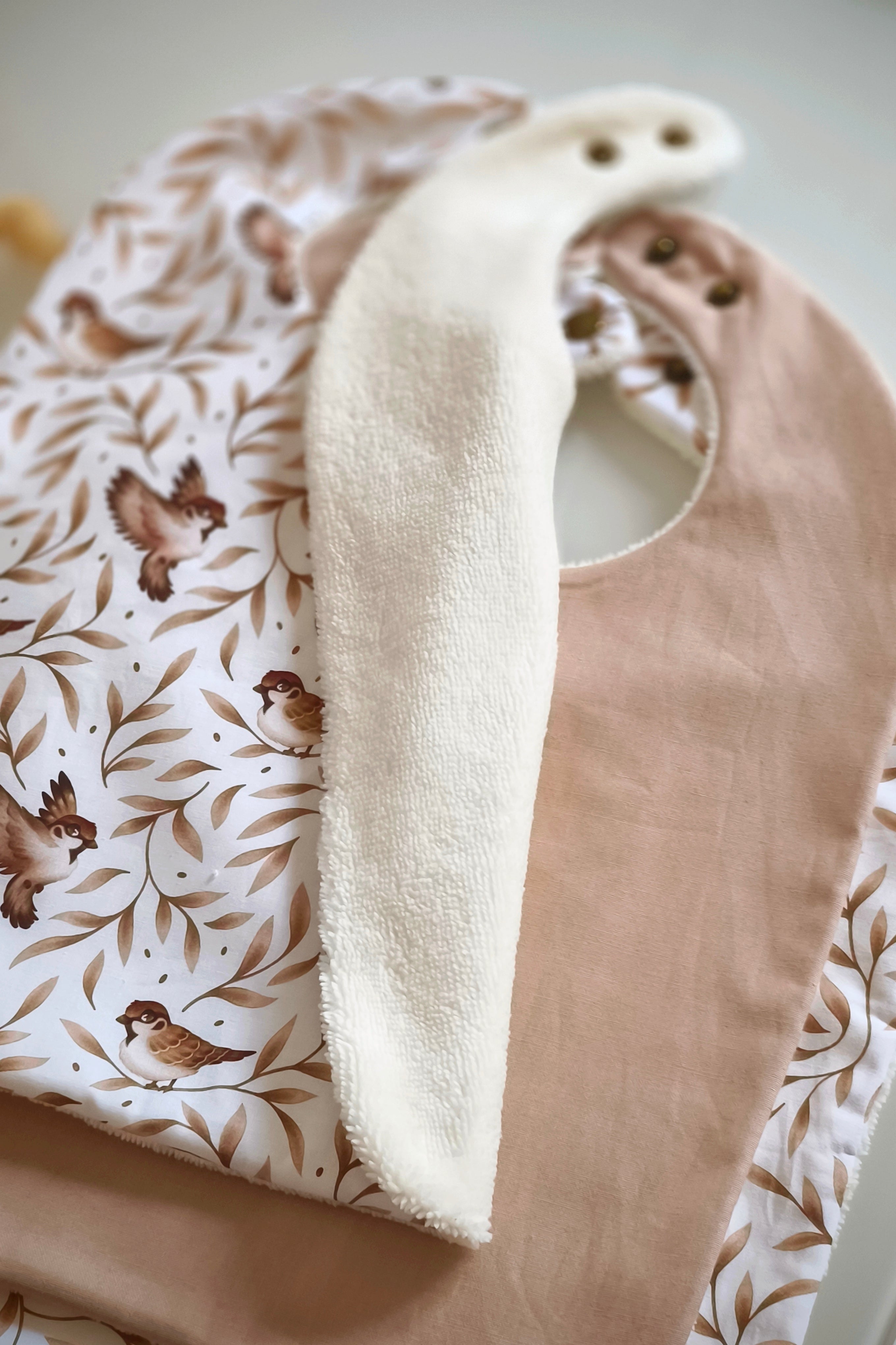 Lot de 3 bavoirs - Oiseaux et brindilles