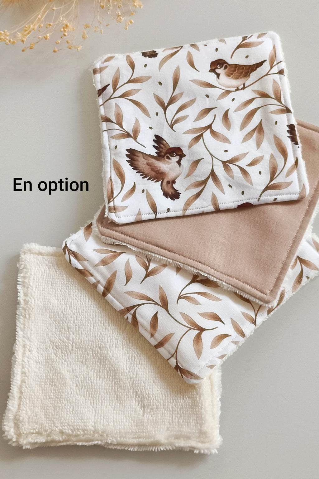 Lot de 3 bavoirs - Oiseaux et brindilles