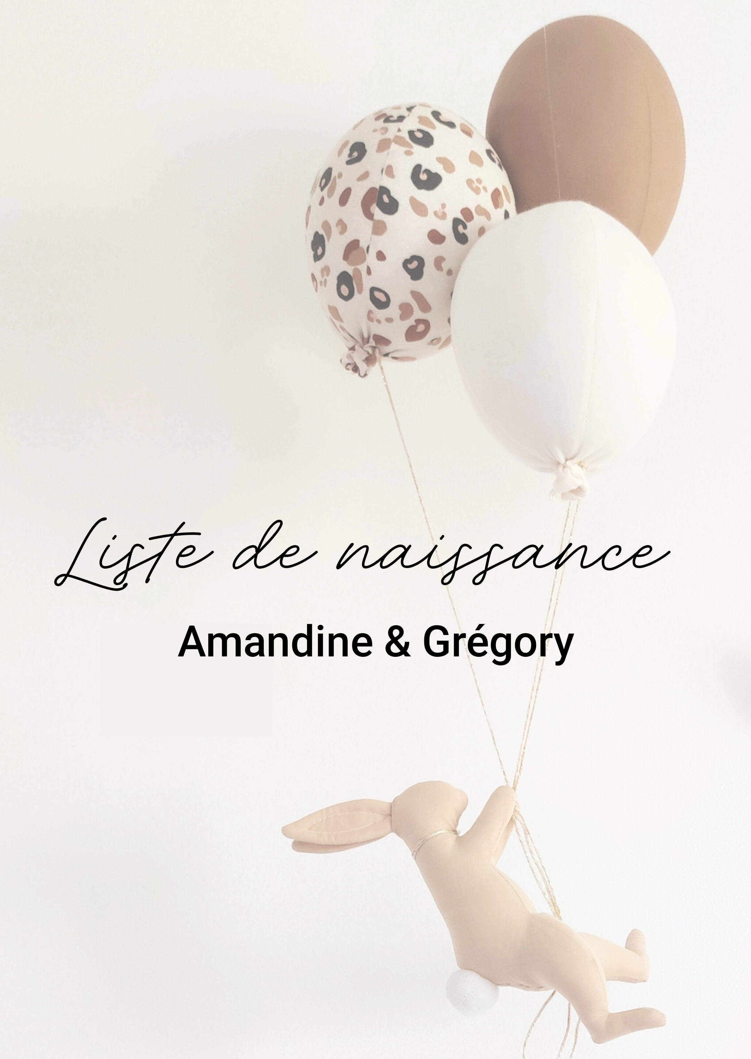 LISTE DE NAISSANCE Amandine & Gregory - Lapin & ballons