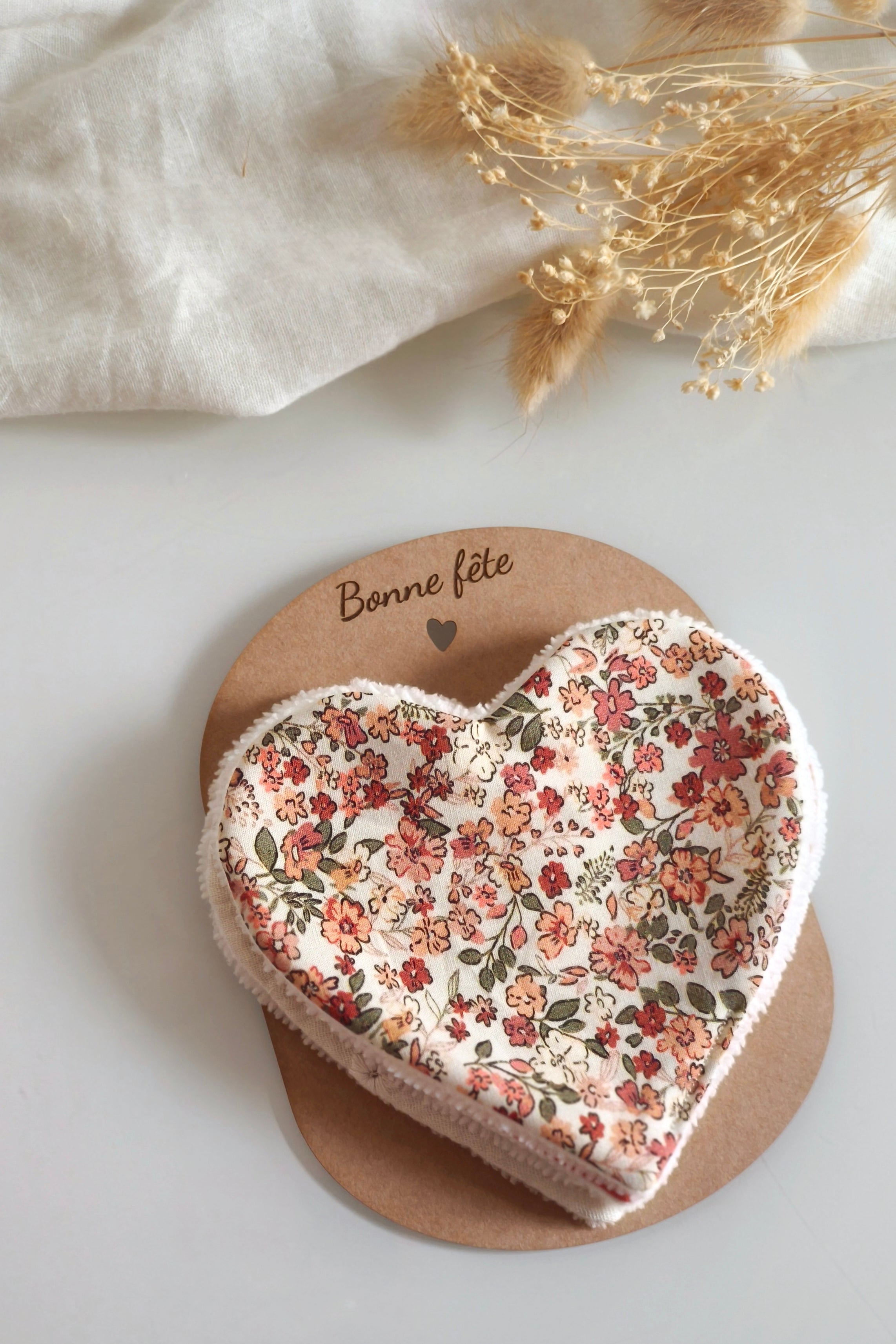 Fête des grands-mères / Lot de 3 lingettes réutilisables cœur ❤️