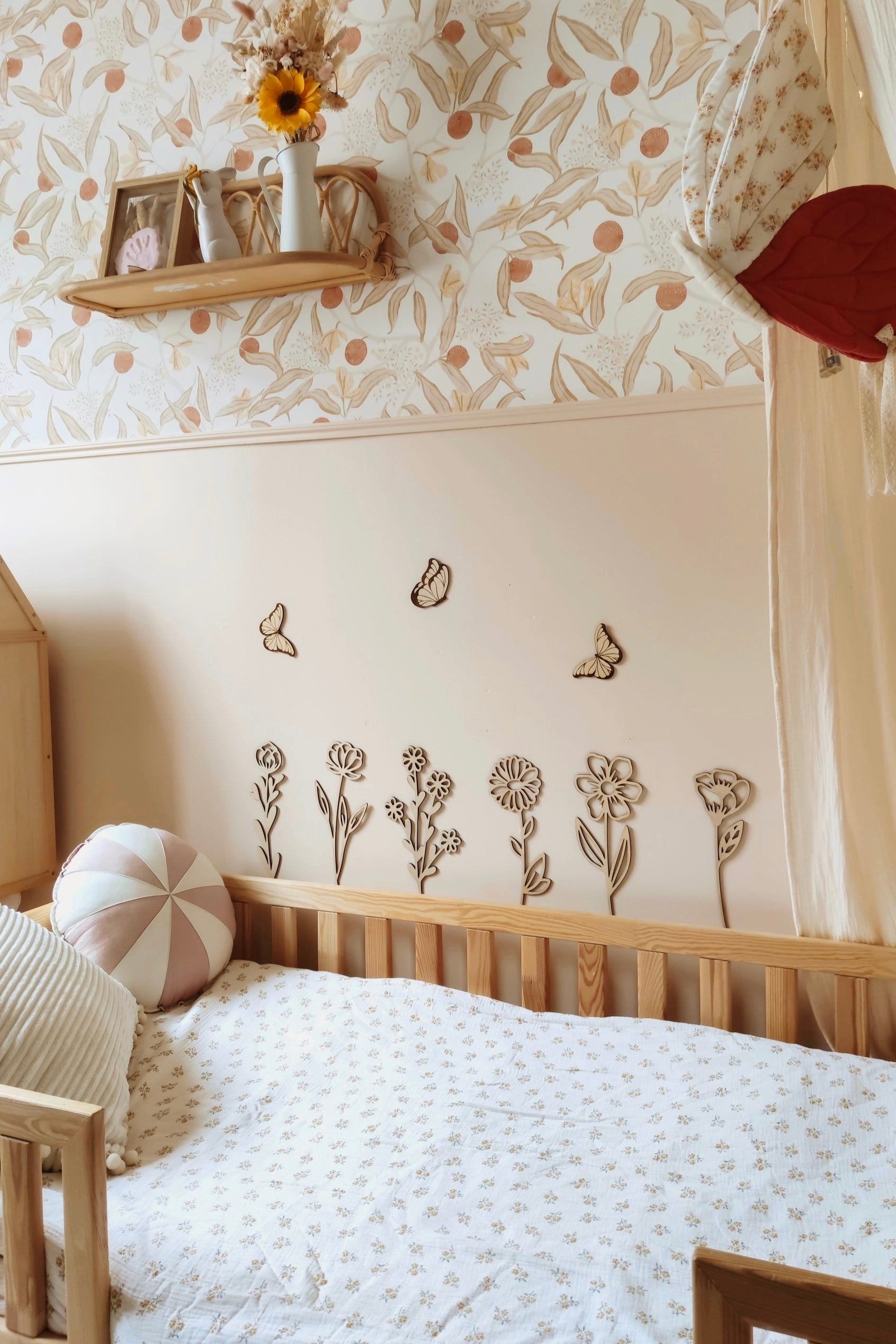 Forme en bois - Fleurs