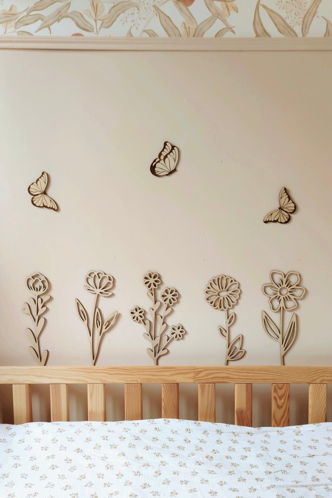 Forme en bois - Fleurs