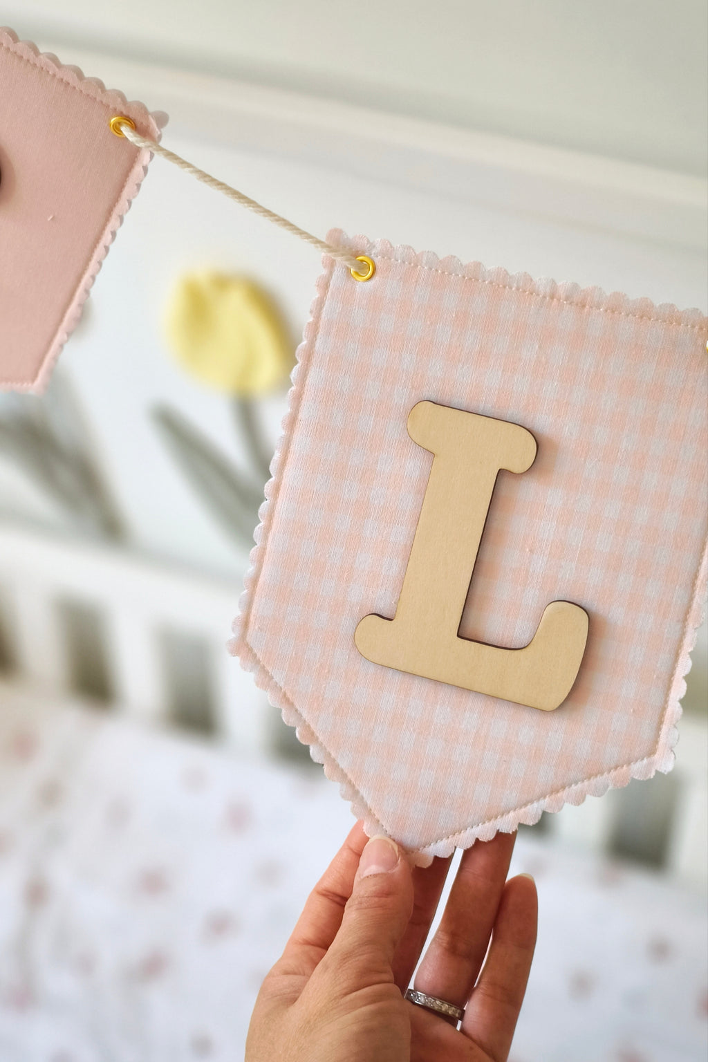 Guirlande prénom et tissus personnalisés