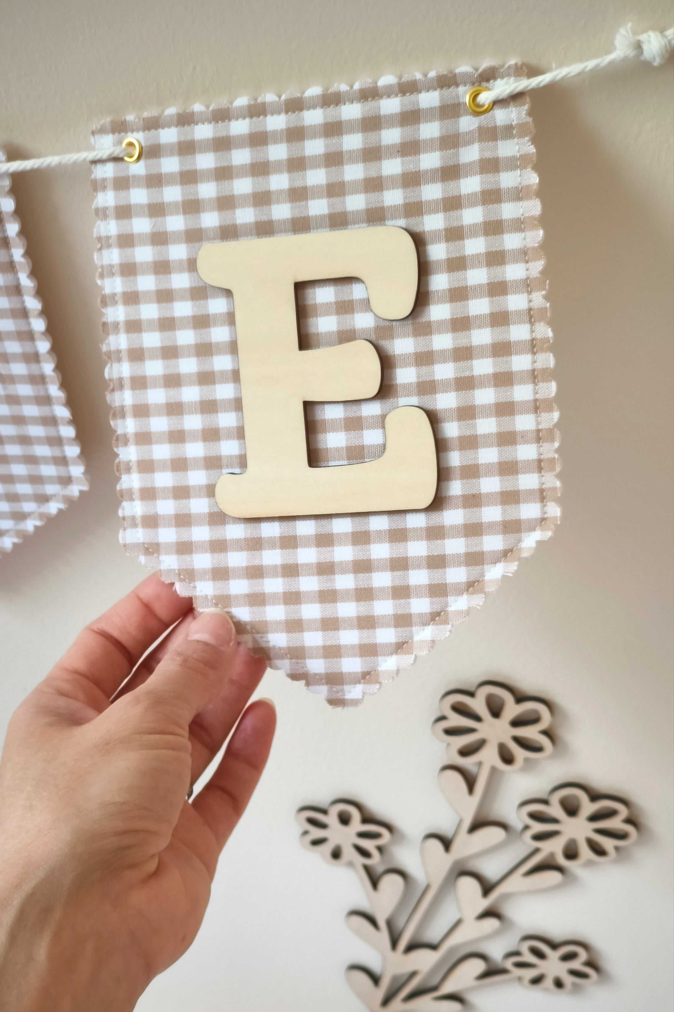 Guirlande prénom et tissus personnalisés