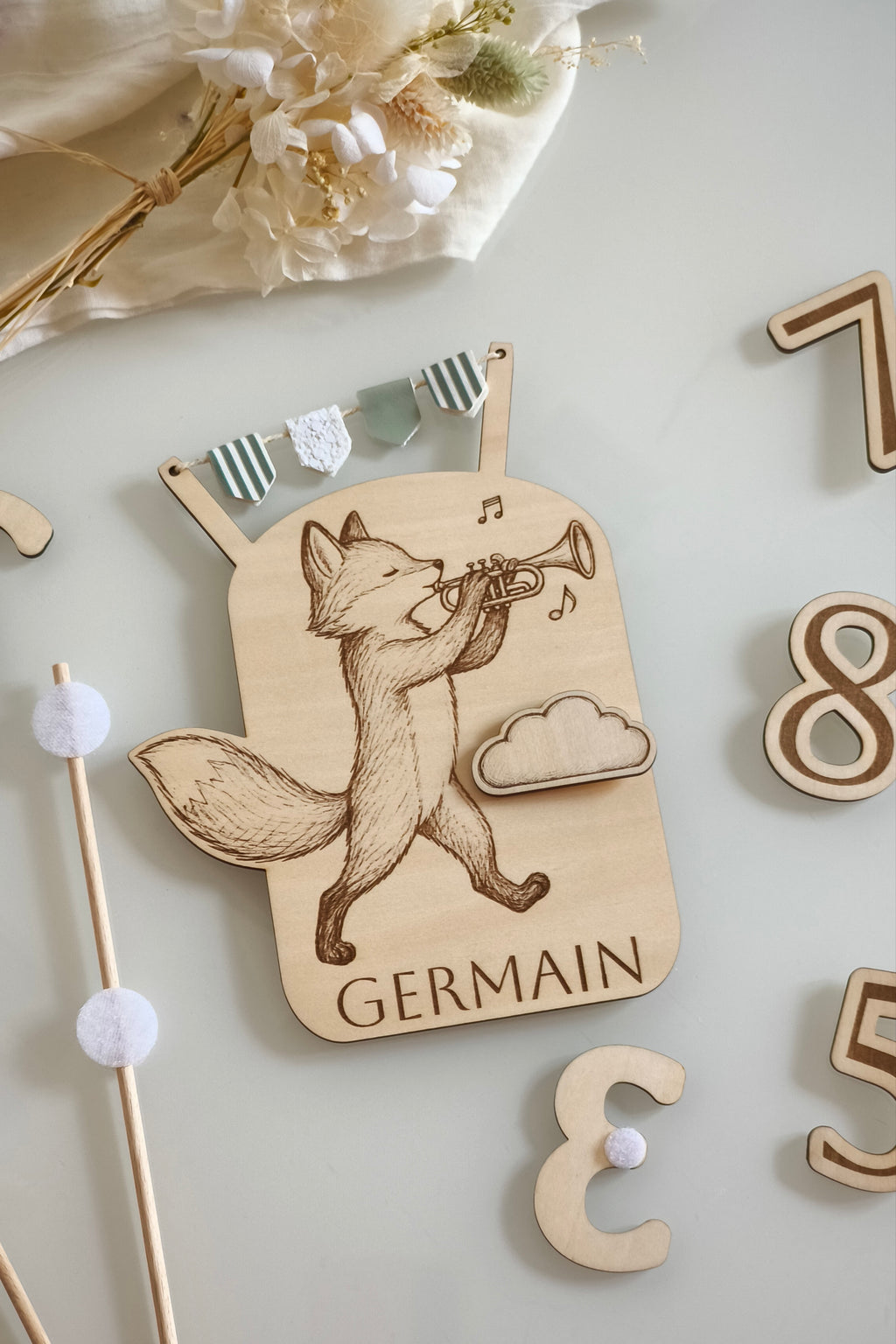 Cake topper réutilisable et personnalisable - Renard