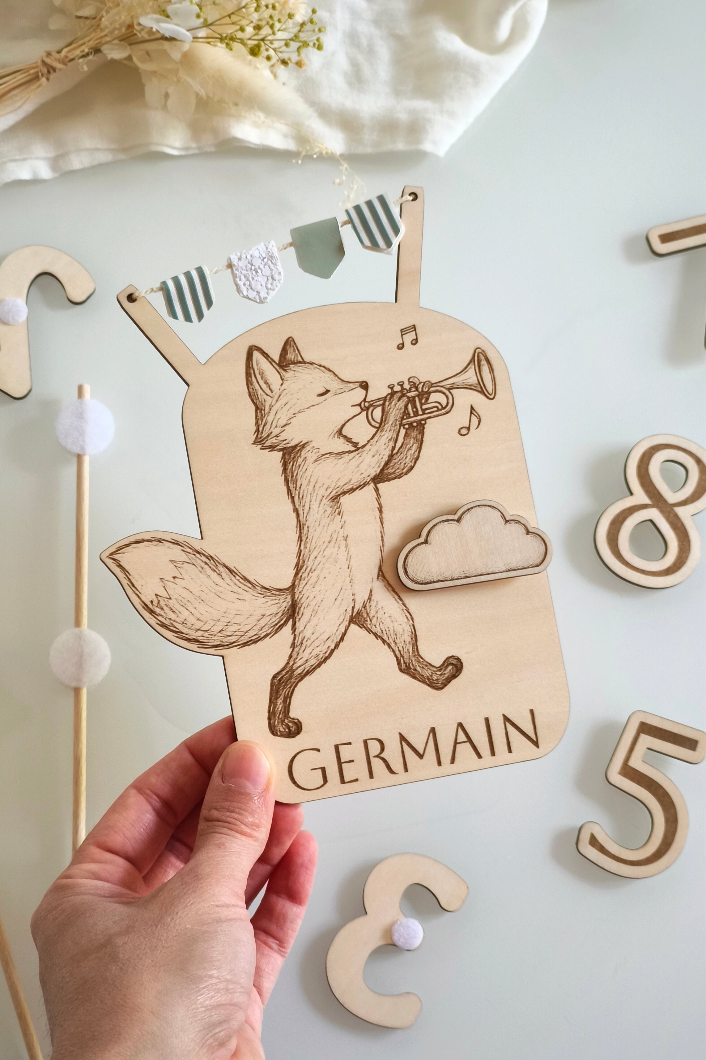 Cake topper réutilisable et personnalisable - Renard