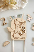Cake topper réutilisable et personnalisable - Renard