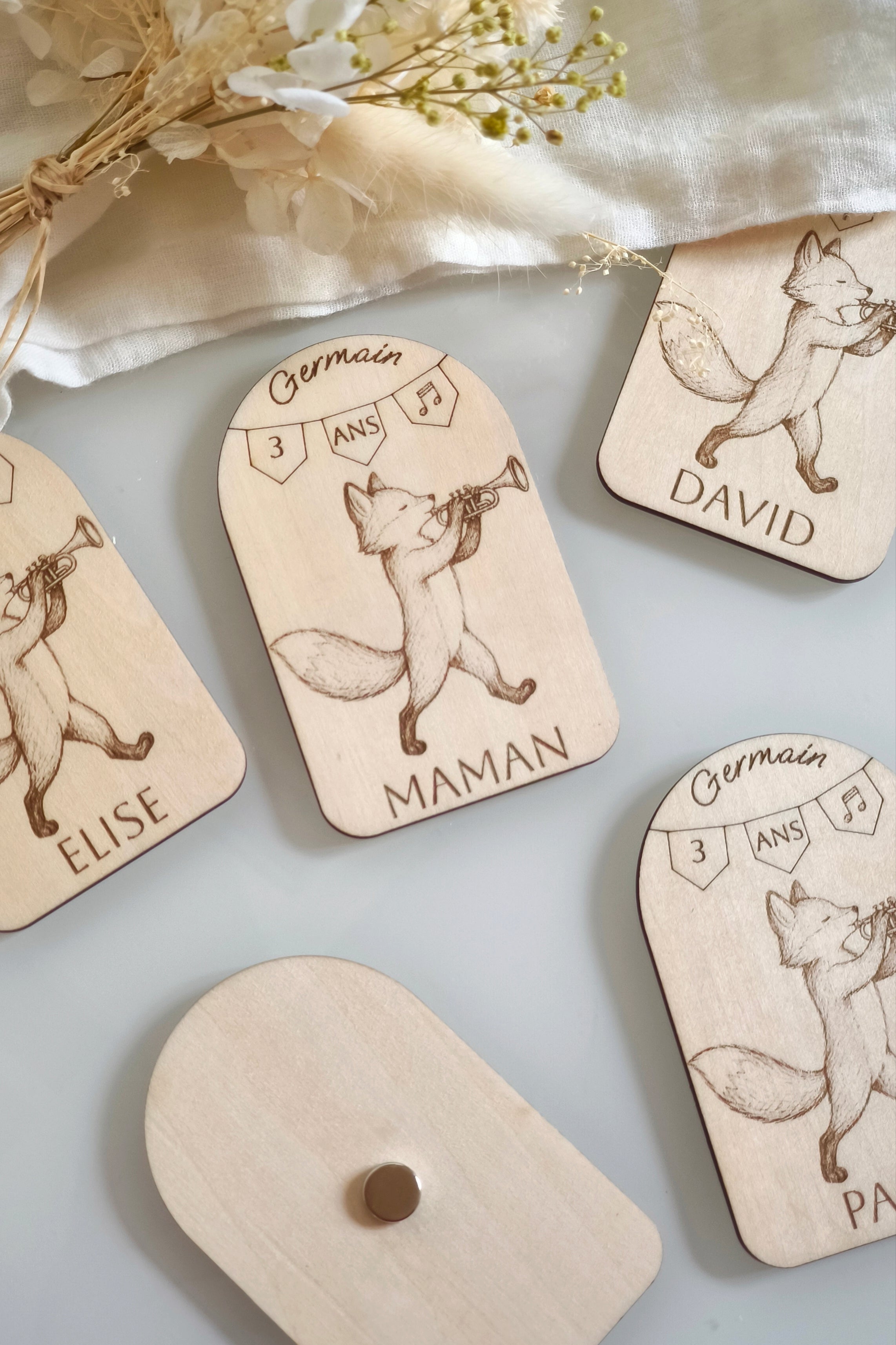 Marque-places magnets Renard - Version Anniversaire 🎂