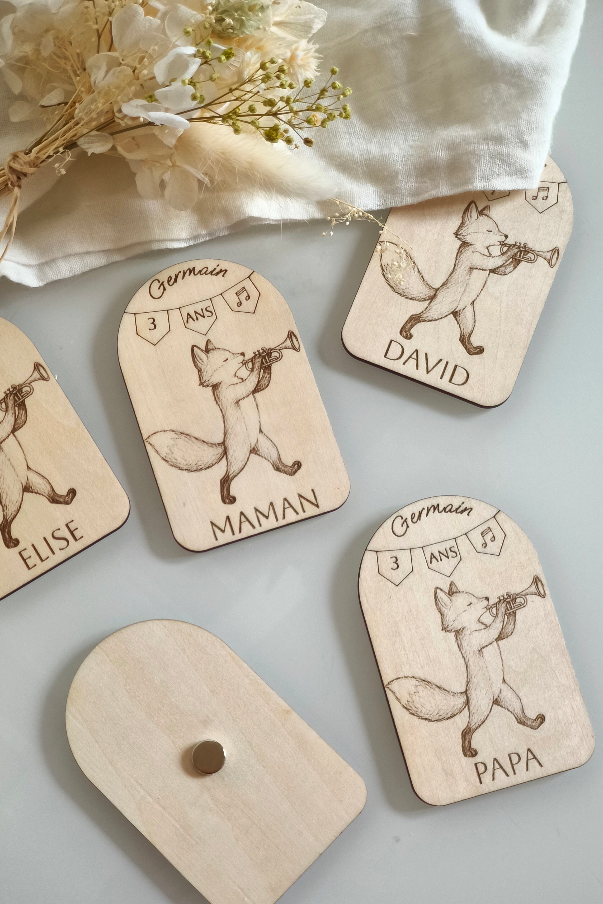 Marque-places magnets Renard - Version Anniversaire 🎂