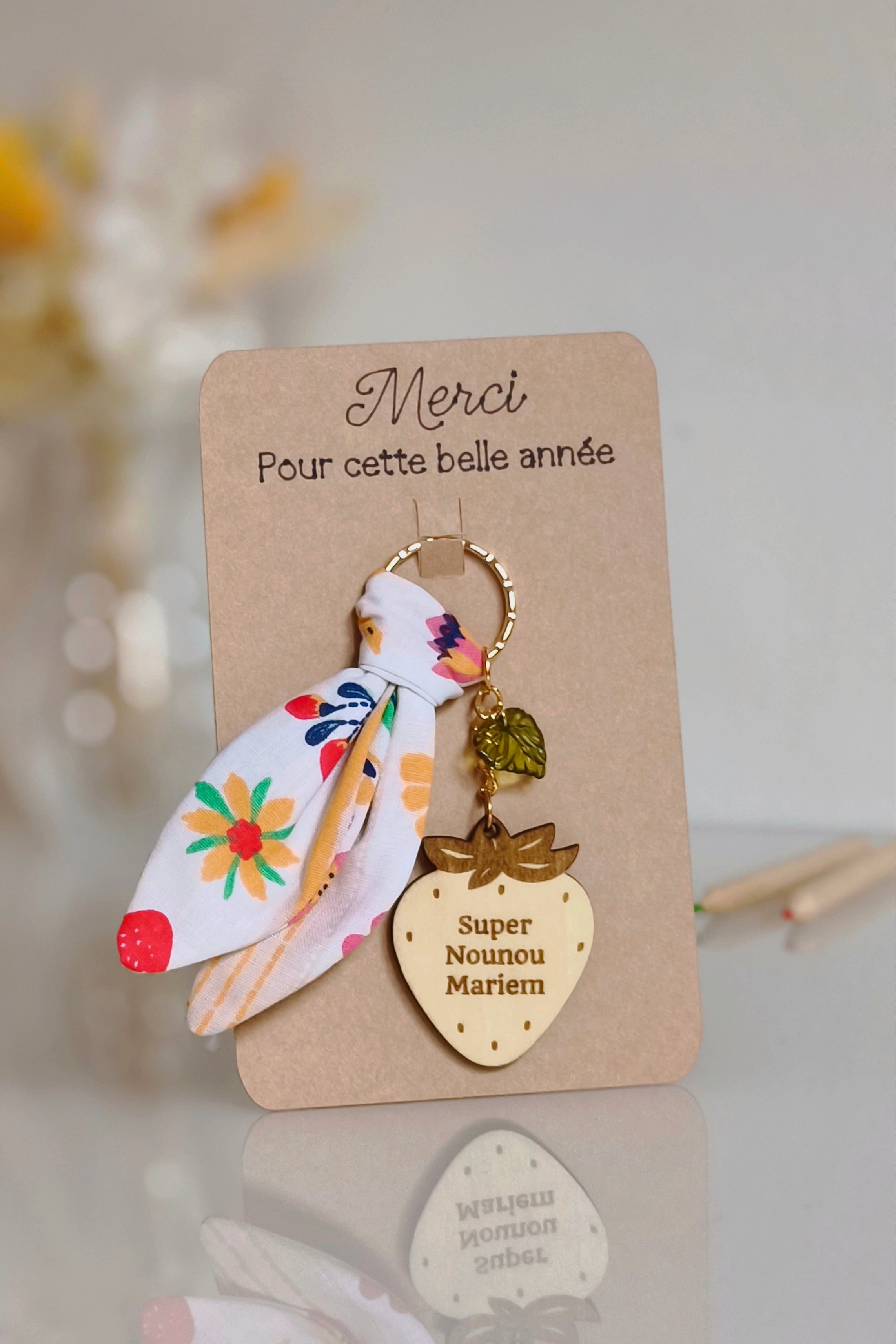 Porte-clefs Fraise à personnaliser 🍓