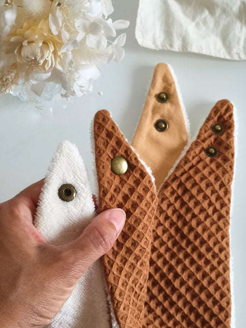 2 Bavoirs bandana Camel