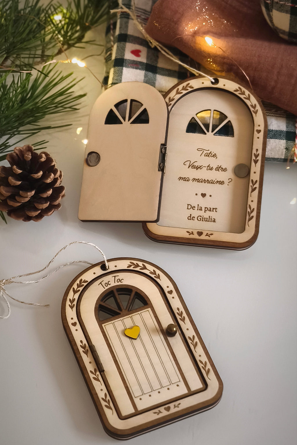 Porte magique en bois personnalisée - Message Secret