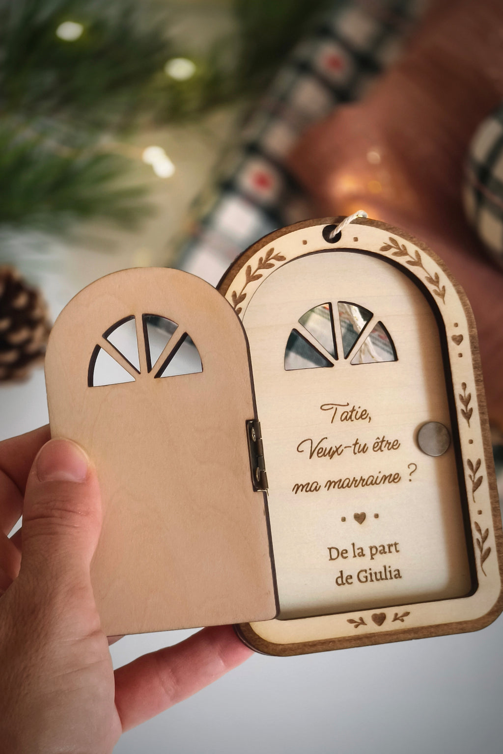 Porte magique en bois personnalisée - Message Secret