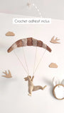 Lapin en parachute - Feuillages beige