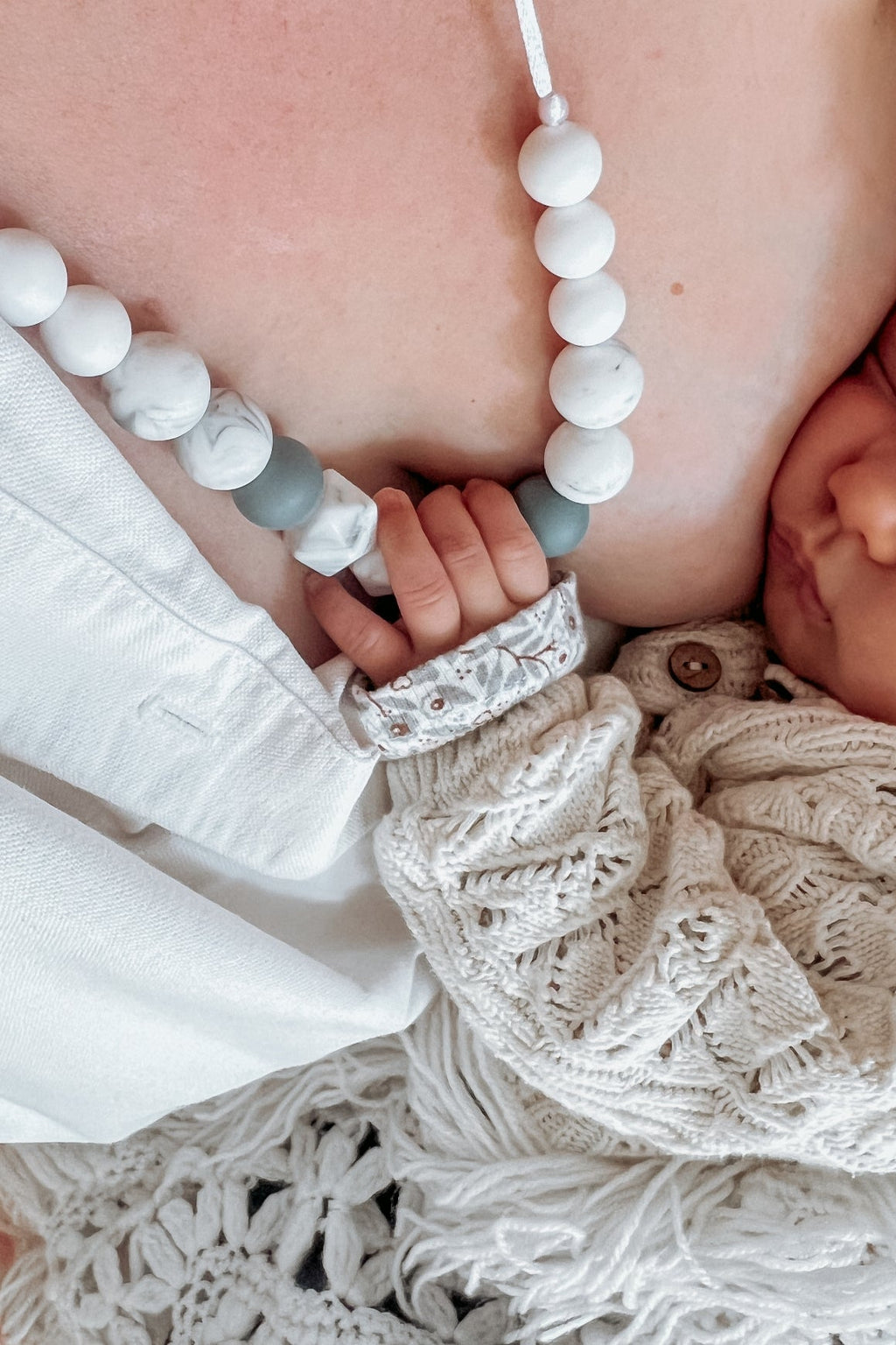 Collier d'allaitement - Gris marbré