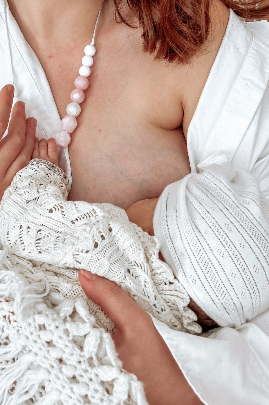 Collier d'allaitement - Rose nacré