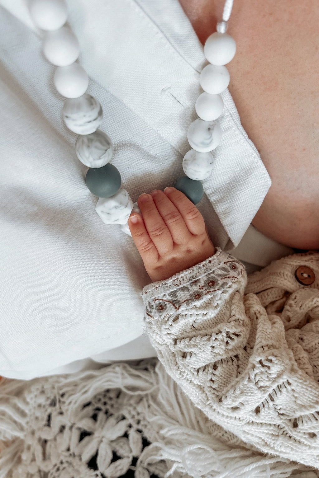 Collier d'allaitement - Gris marbré