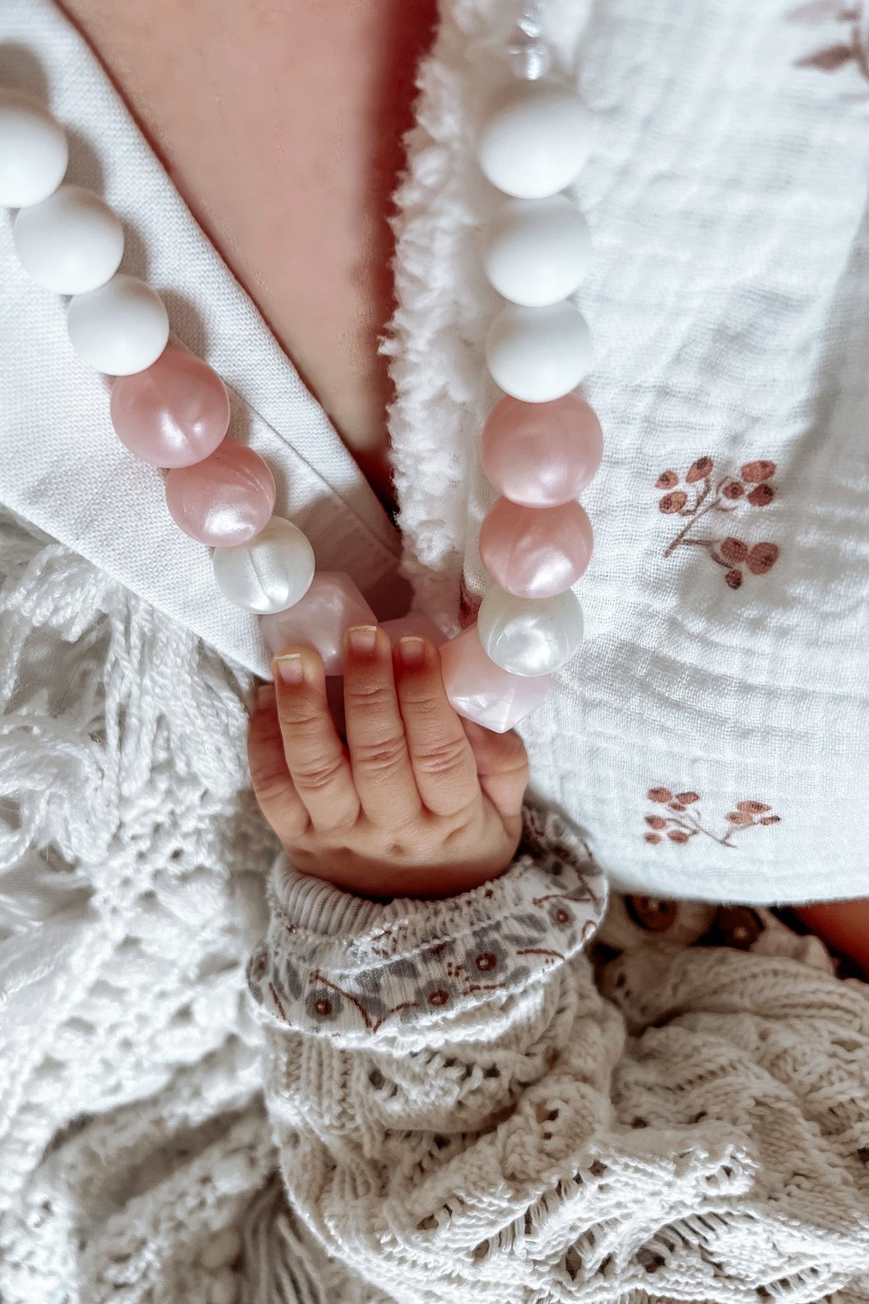 Collier d'allaitement - Rose nacré