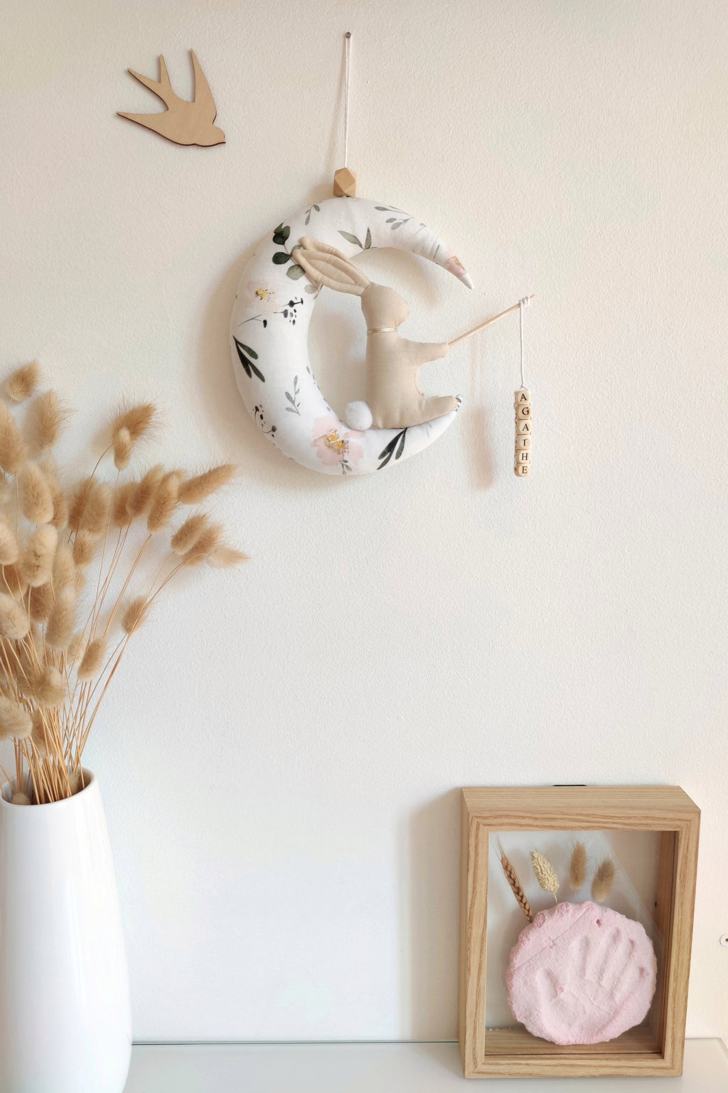 Lapin sur sa lune - Pivoines