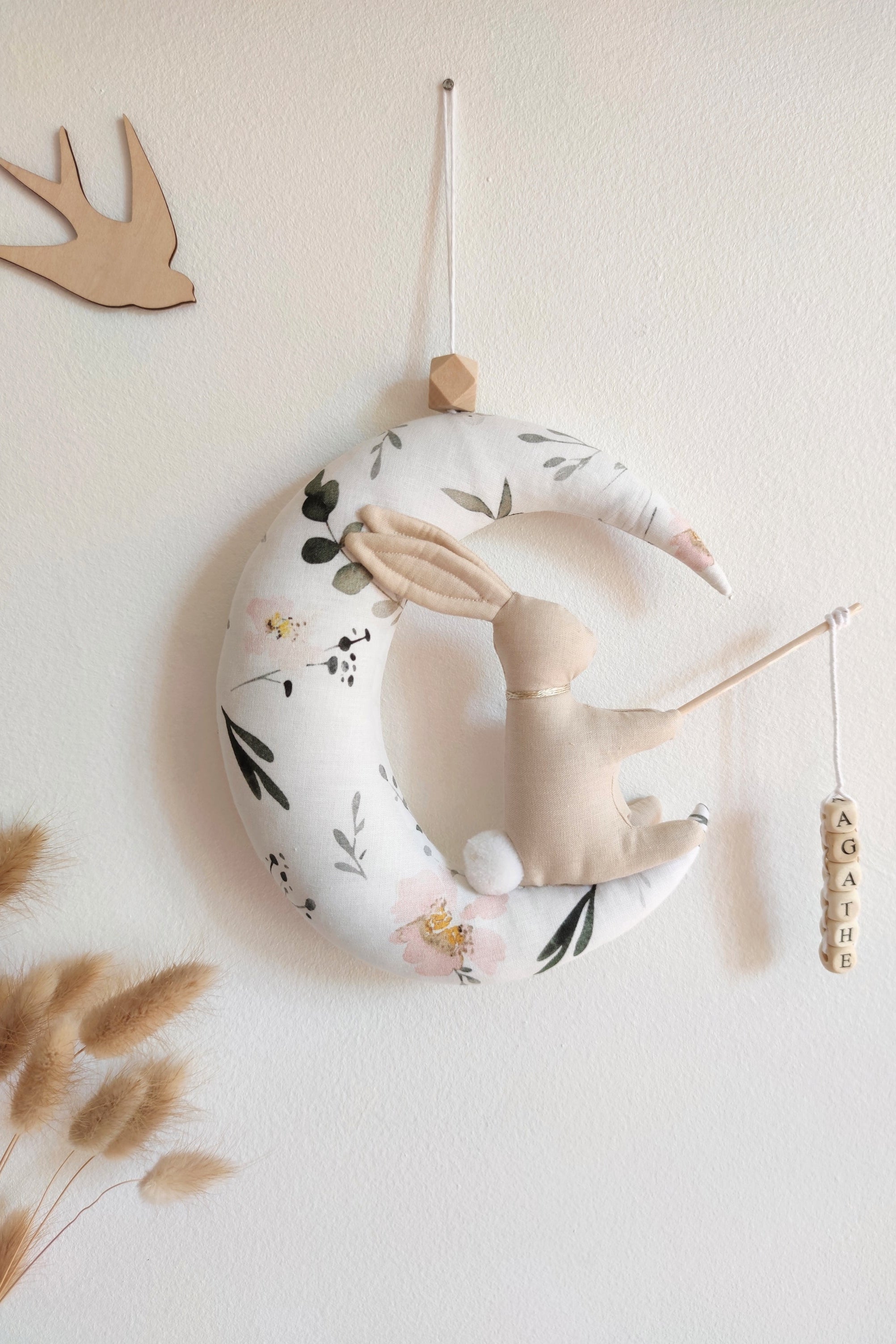 Lapin sur sa lune - Pivoines