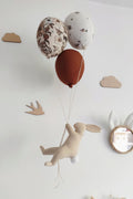 Lapin & ballons - Brown Flowers