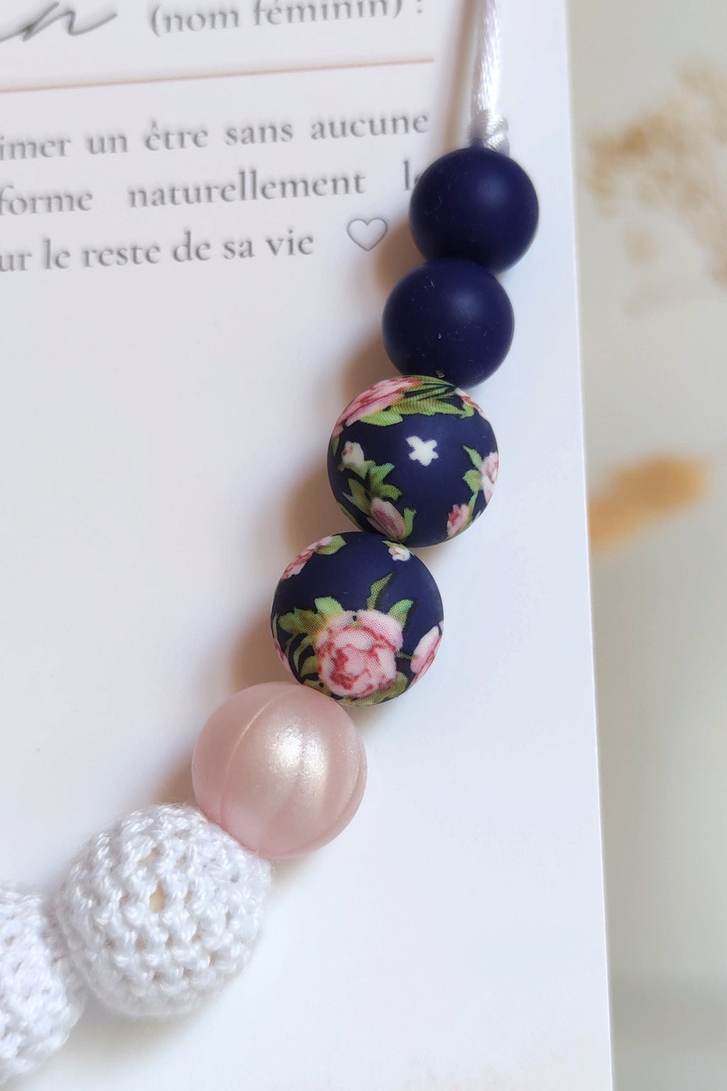 Collier d'allaitement - Hortensia bleu nuit