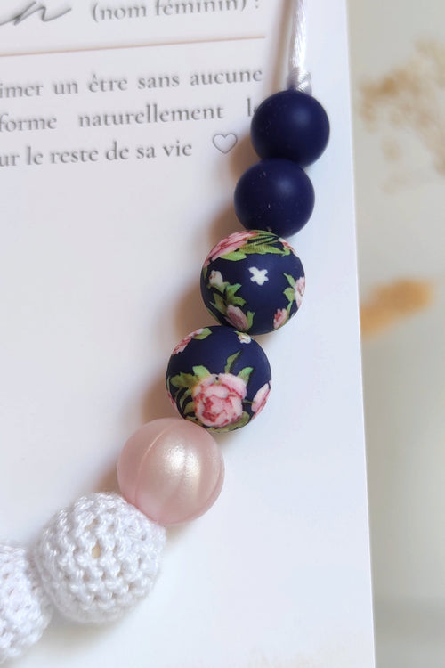 Collier d'allaitement - Hortensia bleu nuit