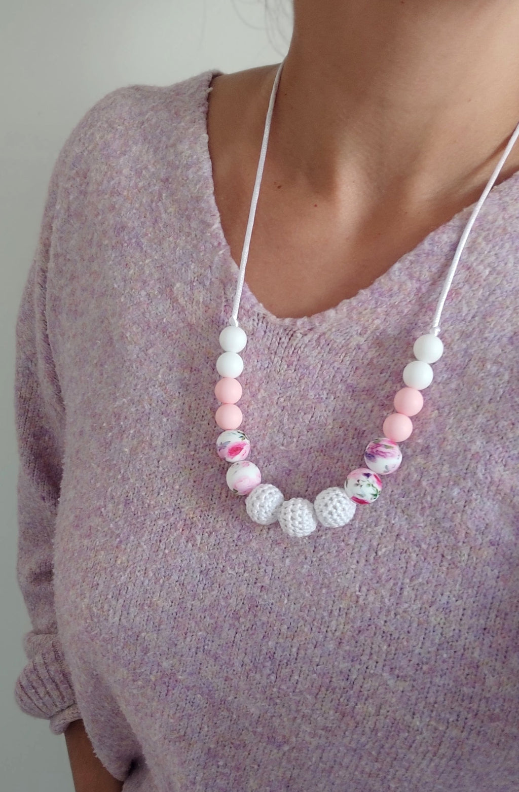 Collier d'allaitement - Hortensia rose