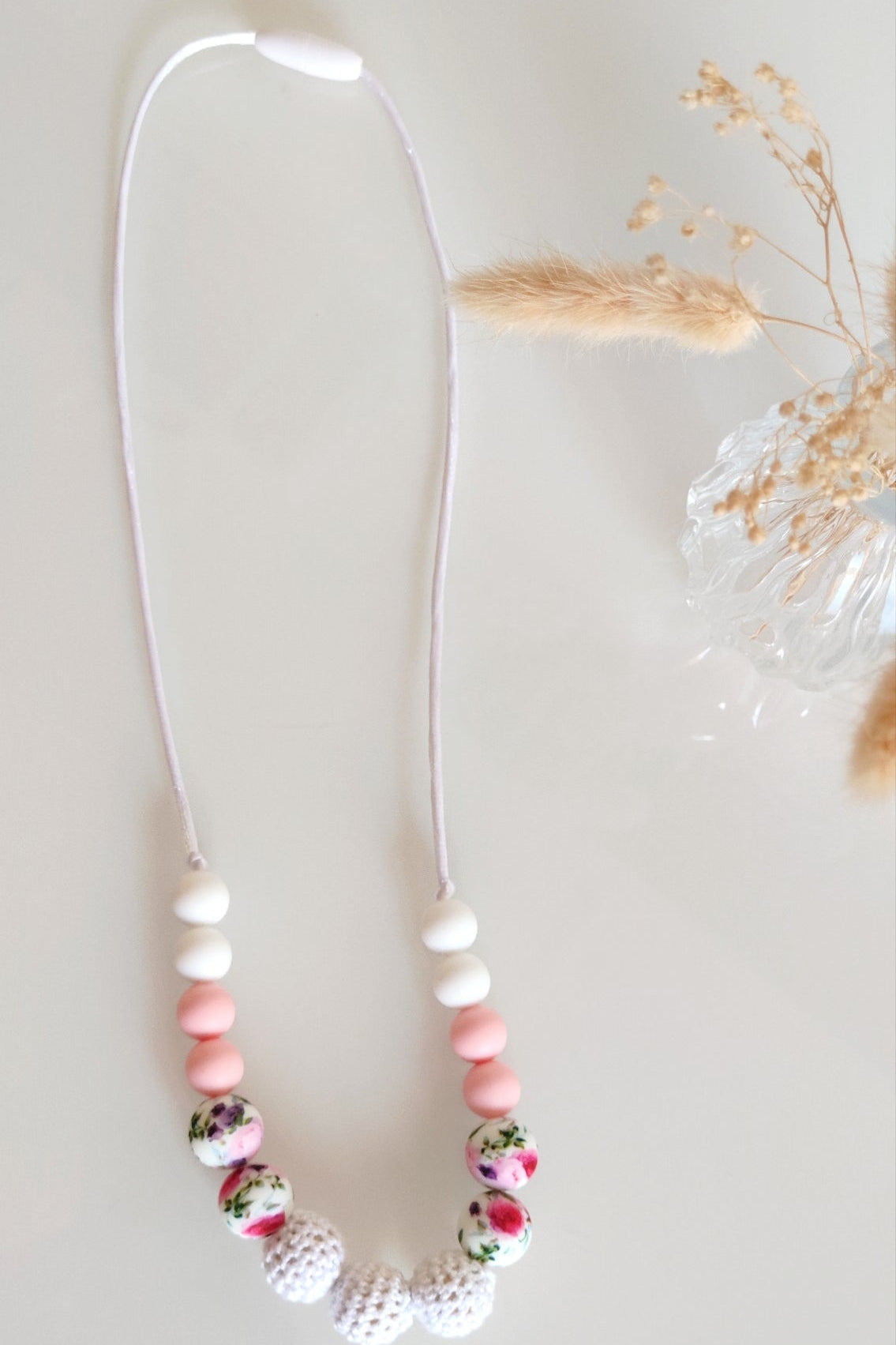 Collier d'allaitement - Hortensia rose