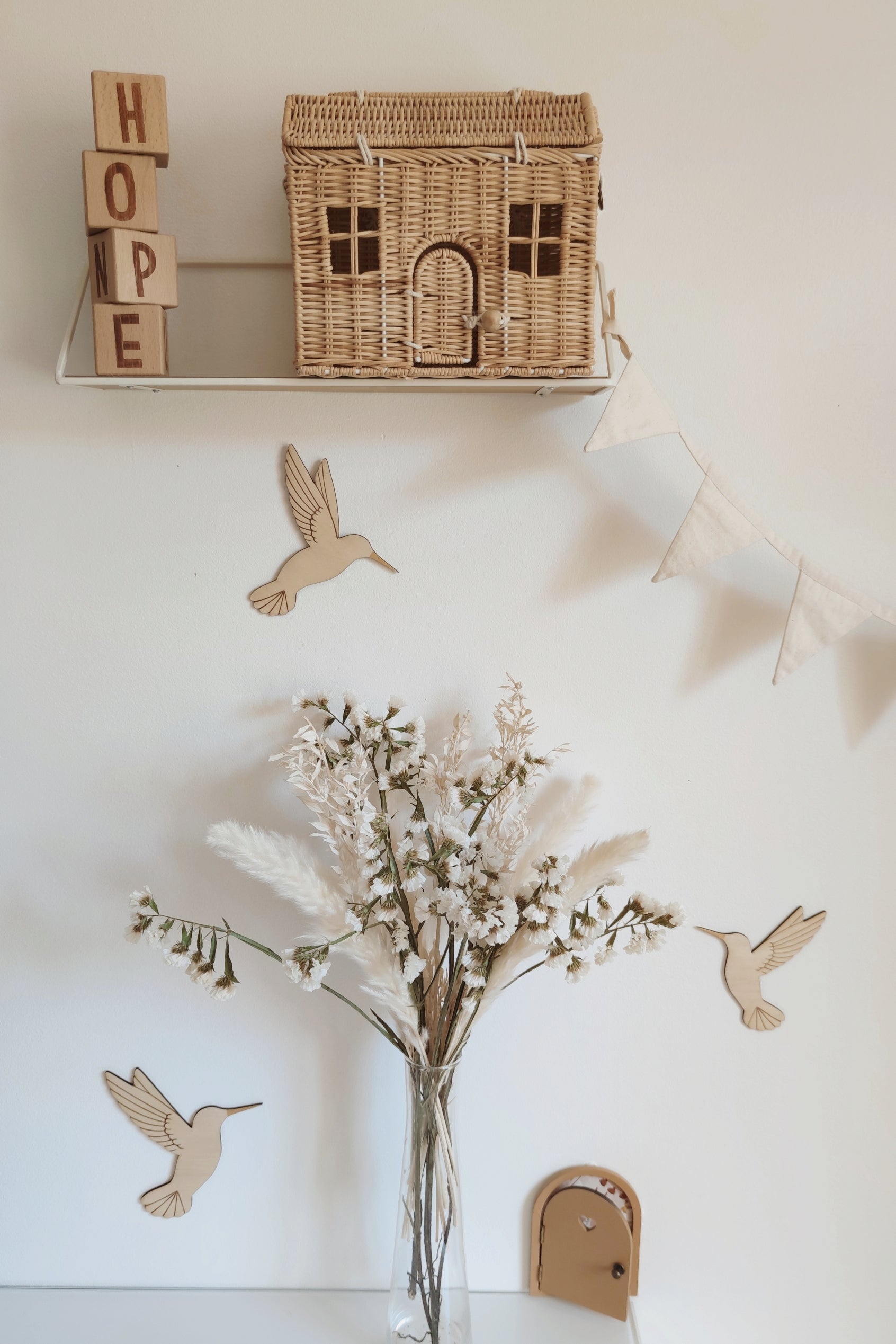 Forme en bois - Trio de colibris