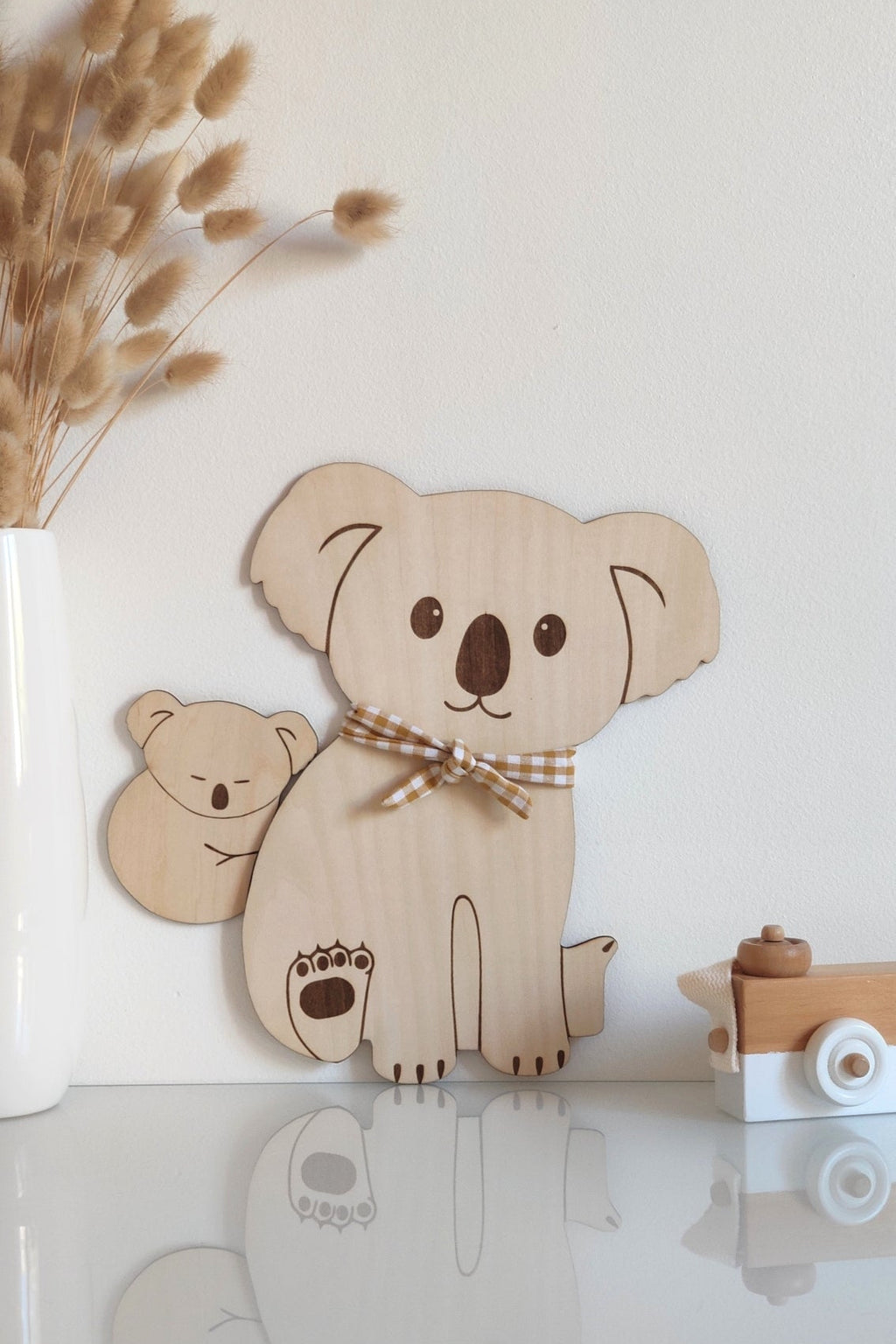 Forme en bois - Koala et son bébé