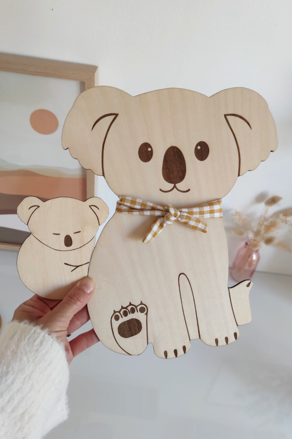 Forme en bois - Koala et son bébé