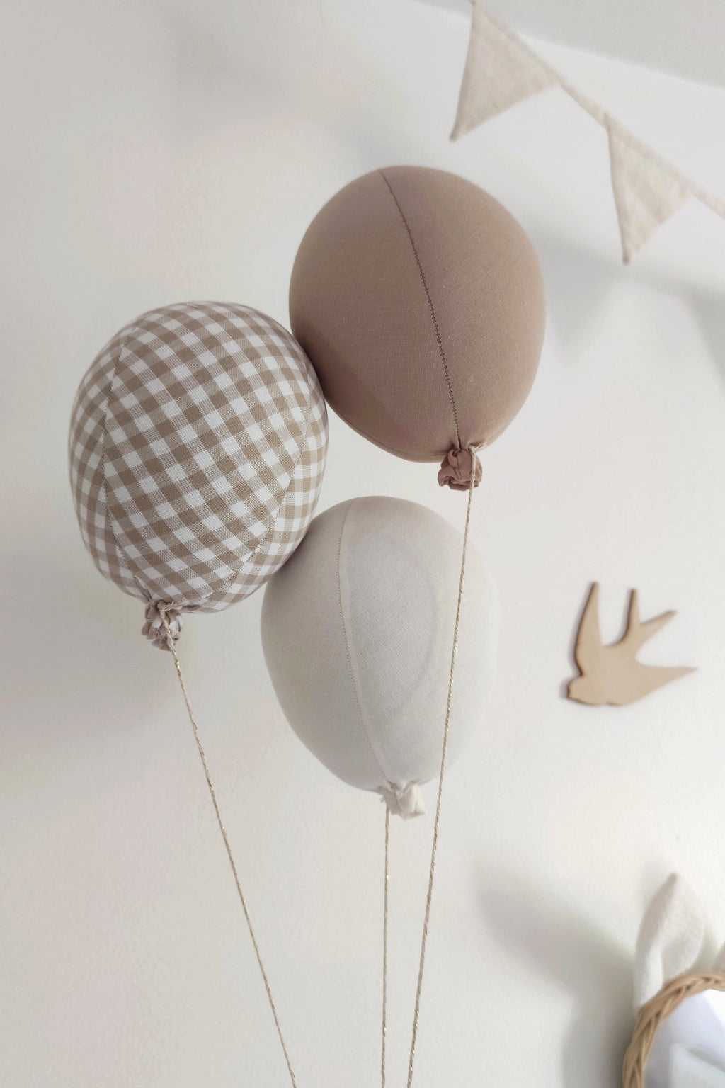 Lapin & ballons - Vichy Beige