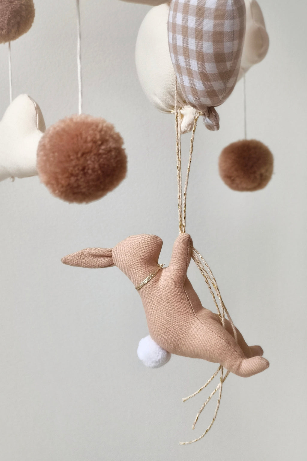 Mobile décoratif Lapin & Ballons - vichy beige