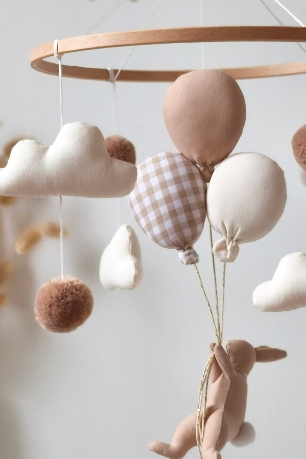 Mobile décoratif Lapin & Ballons - vichy beige