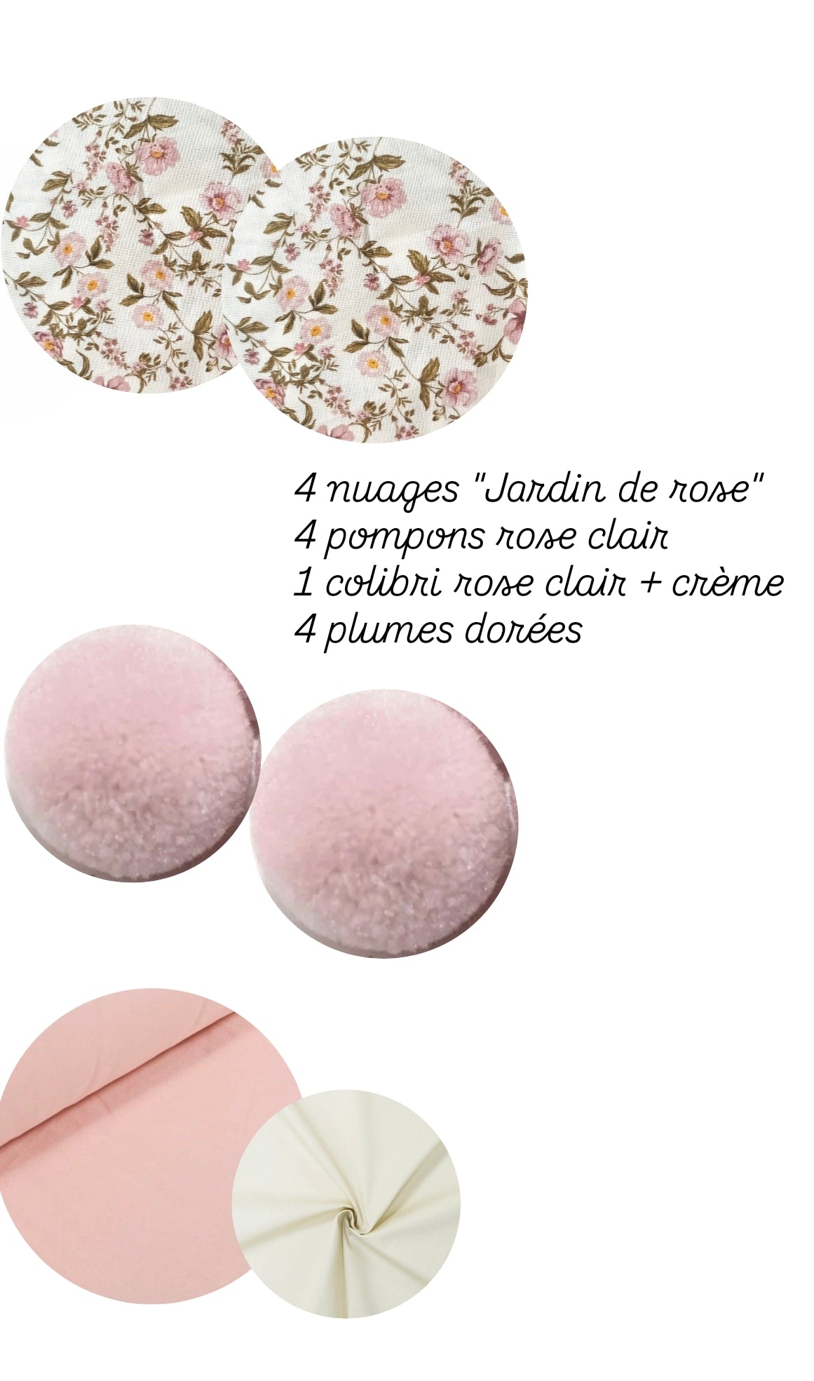 RÉSERVÉ - mobile décoratif Colibri rose