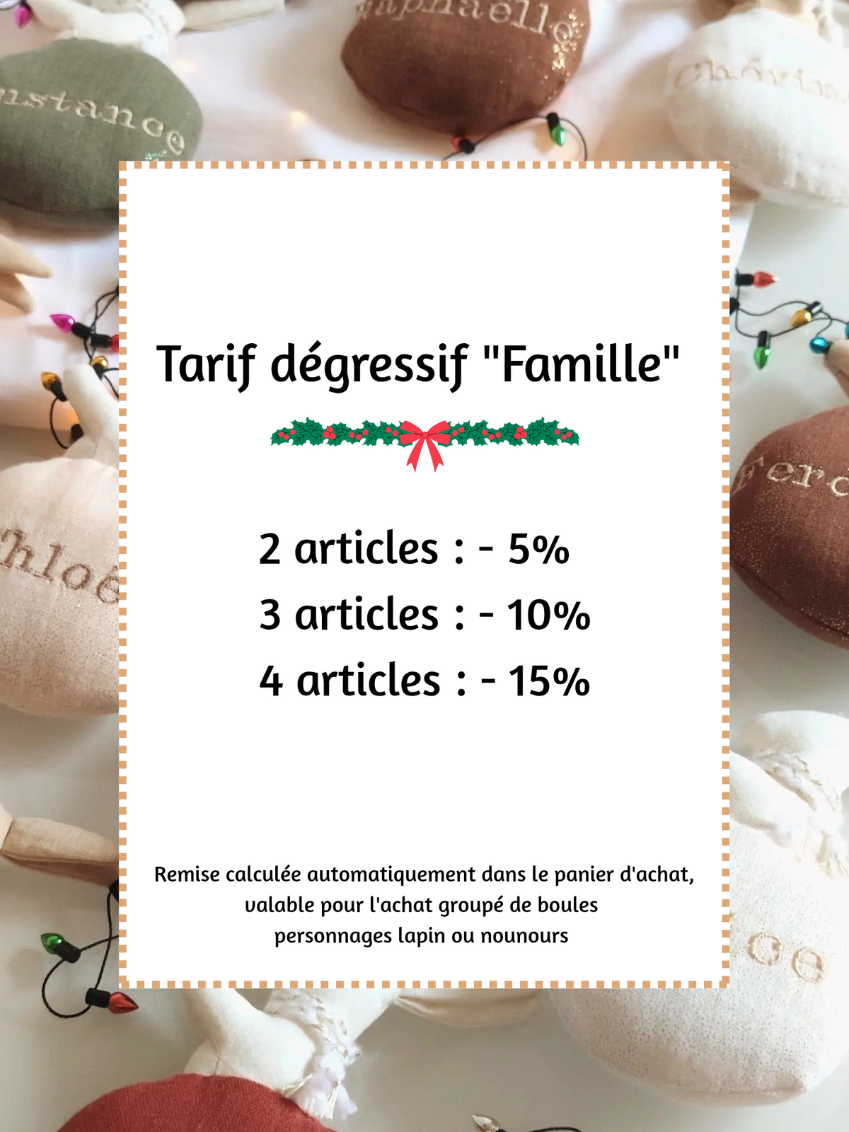 Lapin et Nounours de Noël personnalisable