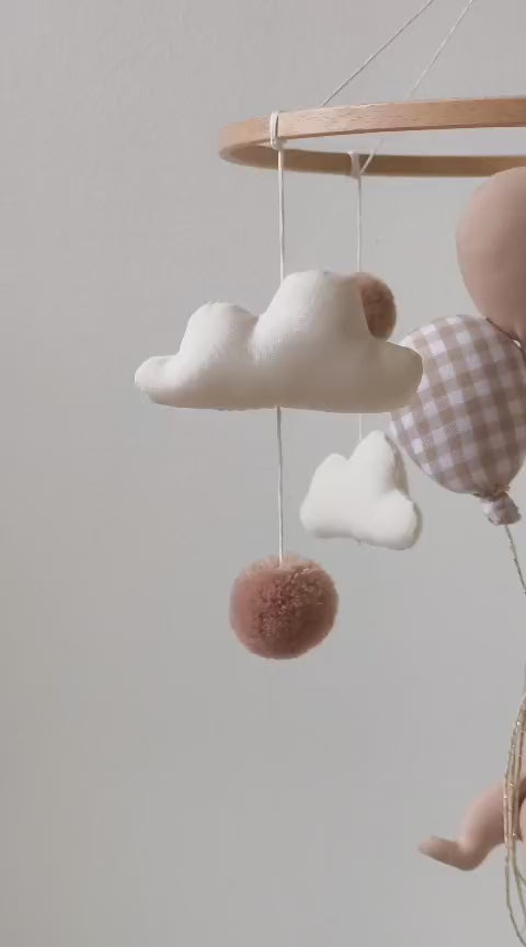 Mobile décoratif Lapin & Ballons - vichy beige