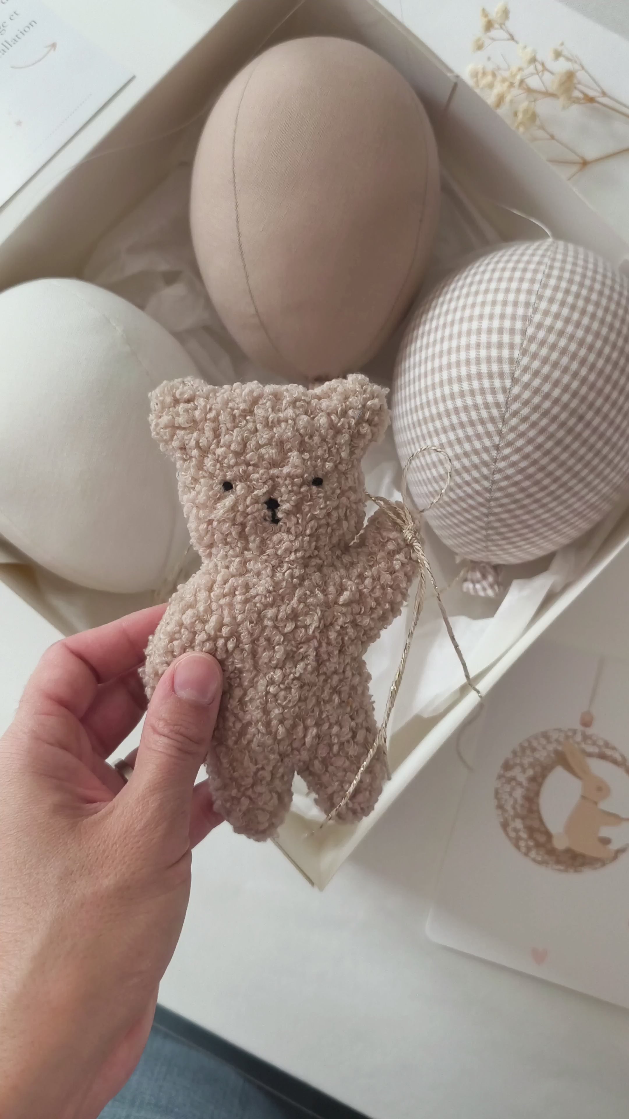 Nounours & ballons - Vichy Beige