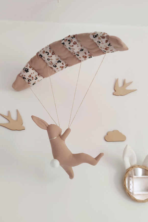 Lapin en parapente - Beige Graou