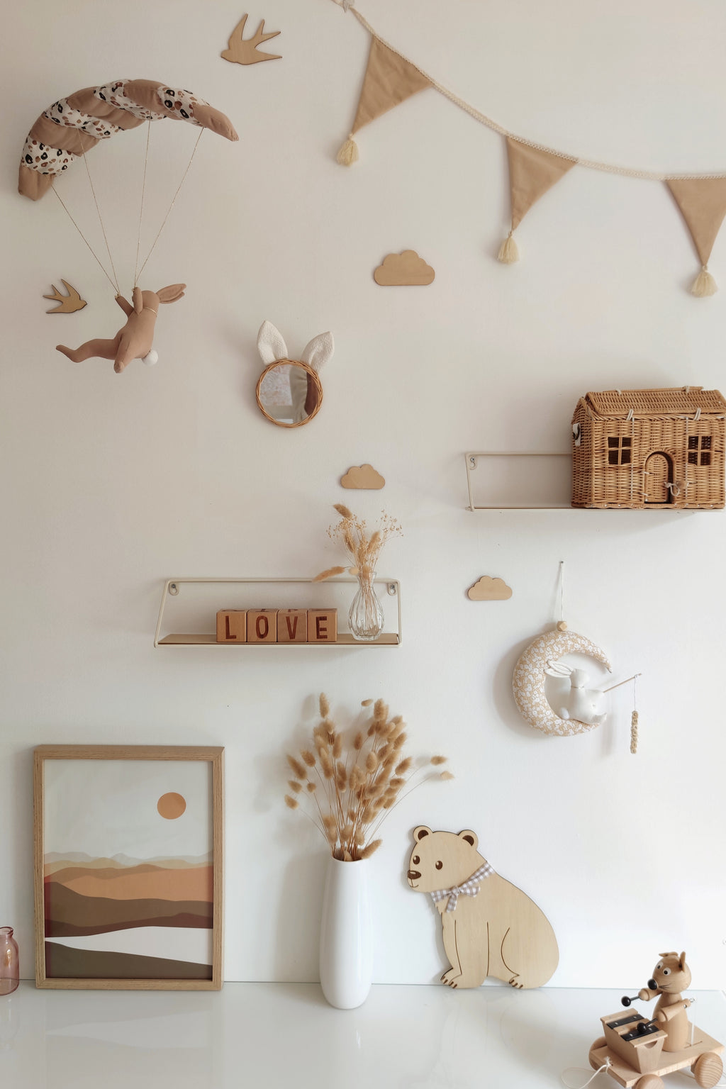 Lapin en parapente - Beige Graou