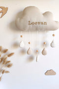 Nuage avec prénom - Beige clair doré